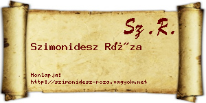 Szimonidesz Róza névjegykártya